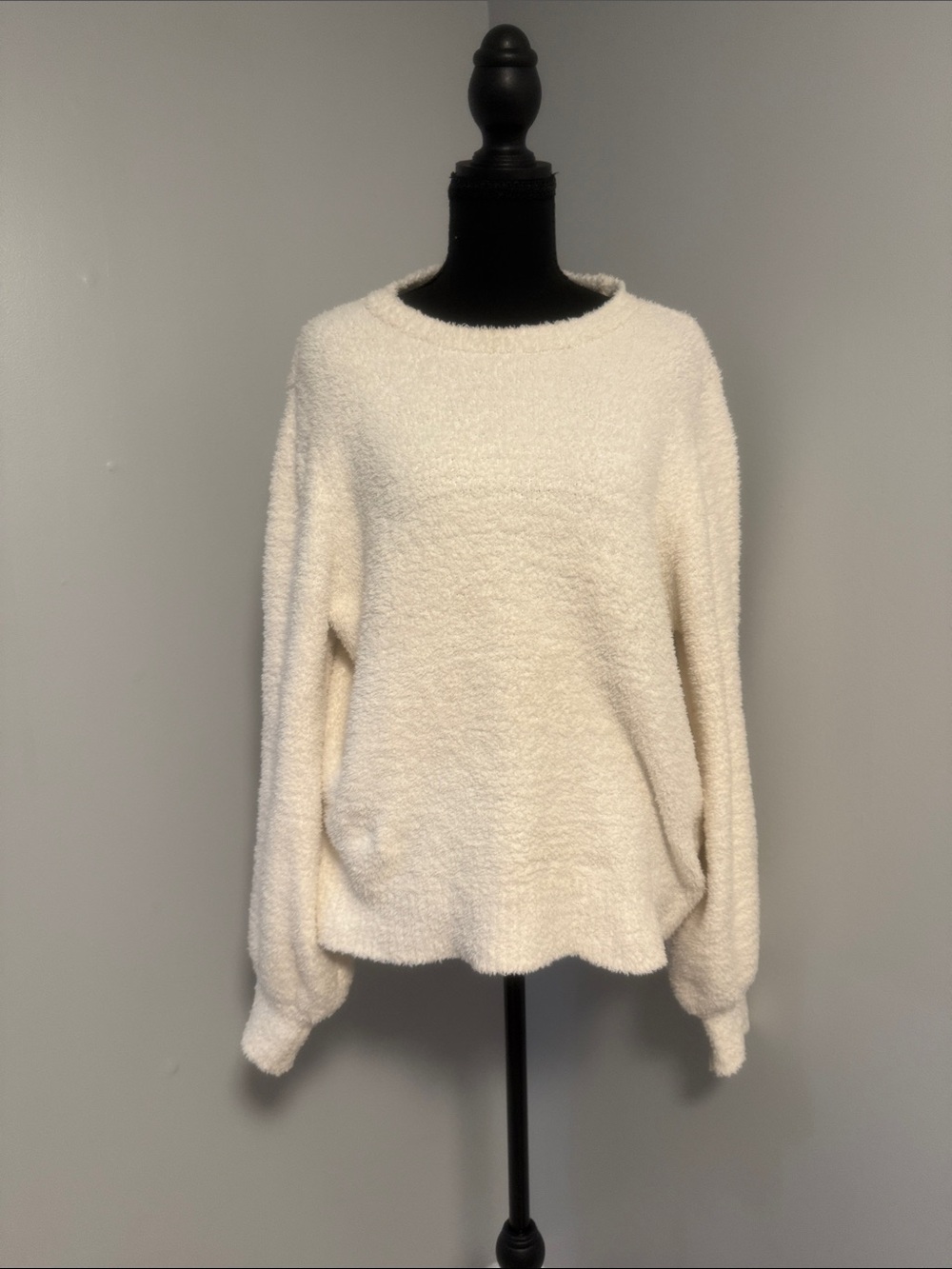 LC Lauren Conrad Cream Bouclé Crewneck Sweater